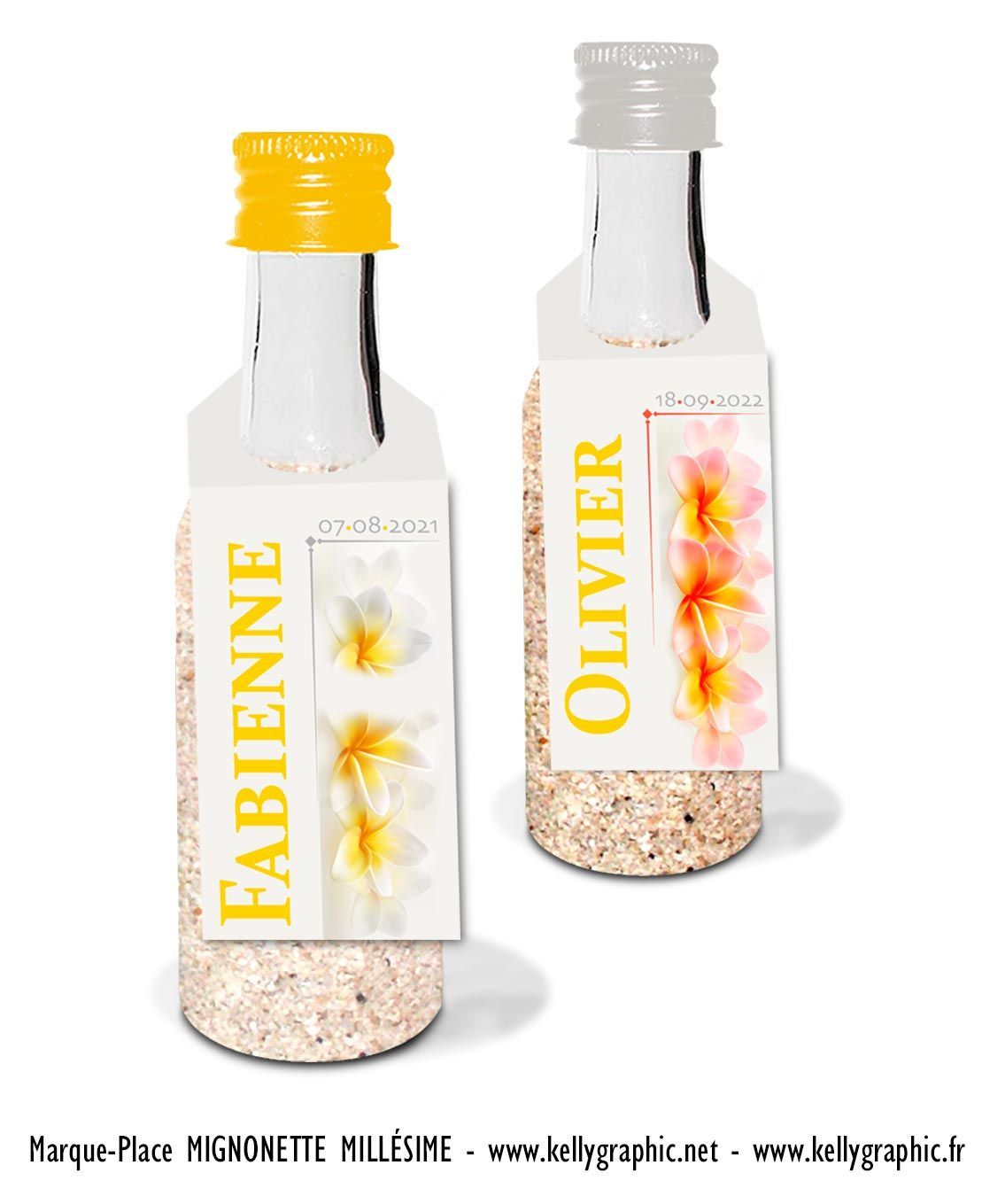 Marques places bouteille mignonettes Marques places bouteille mignonettes