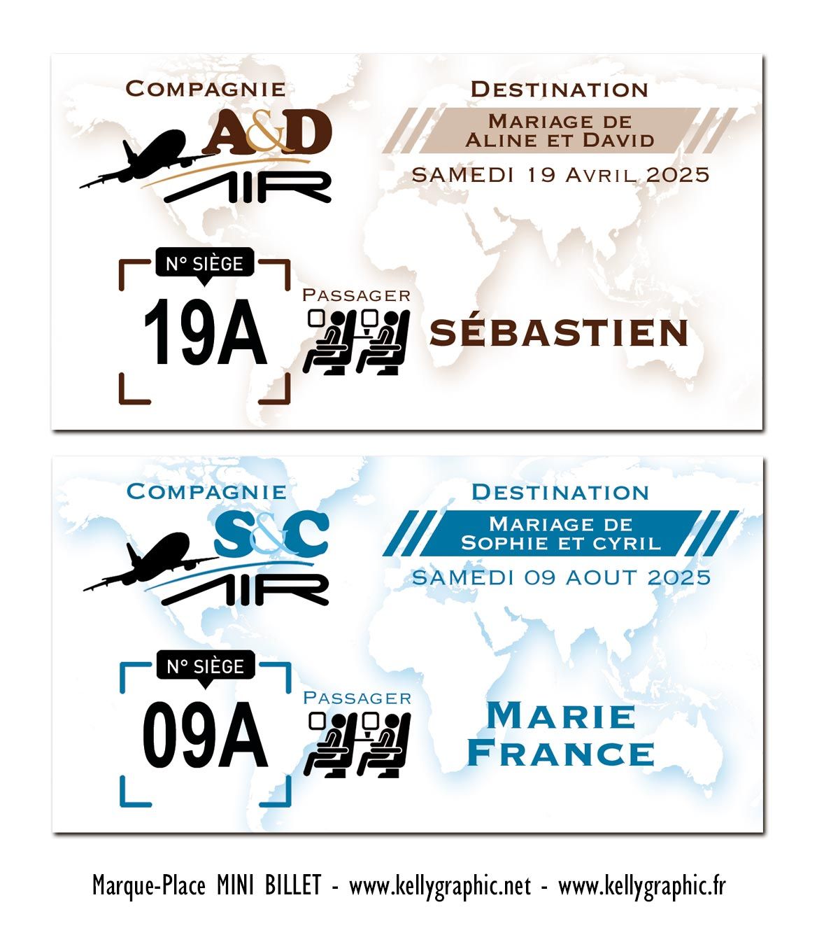 Chevalets personnalisés marques invités Chevalets personnalisés marques invités