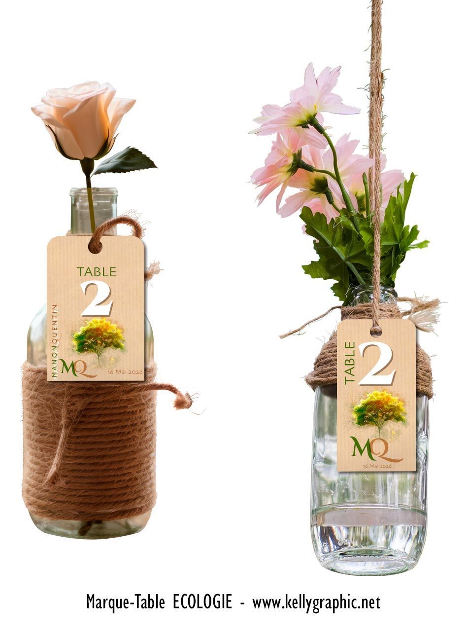 Marques tables décoration mariage écologie Green Marques tables décoration mariage écologie Green