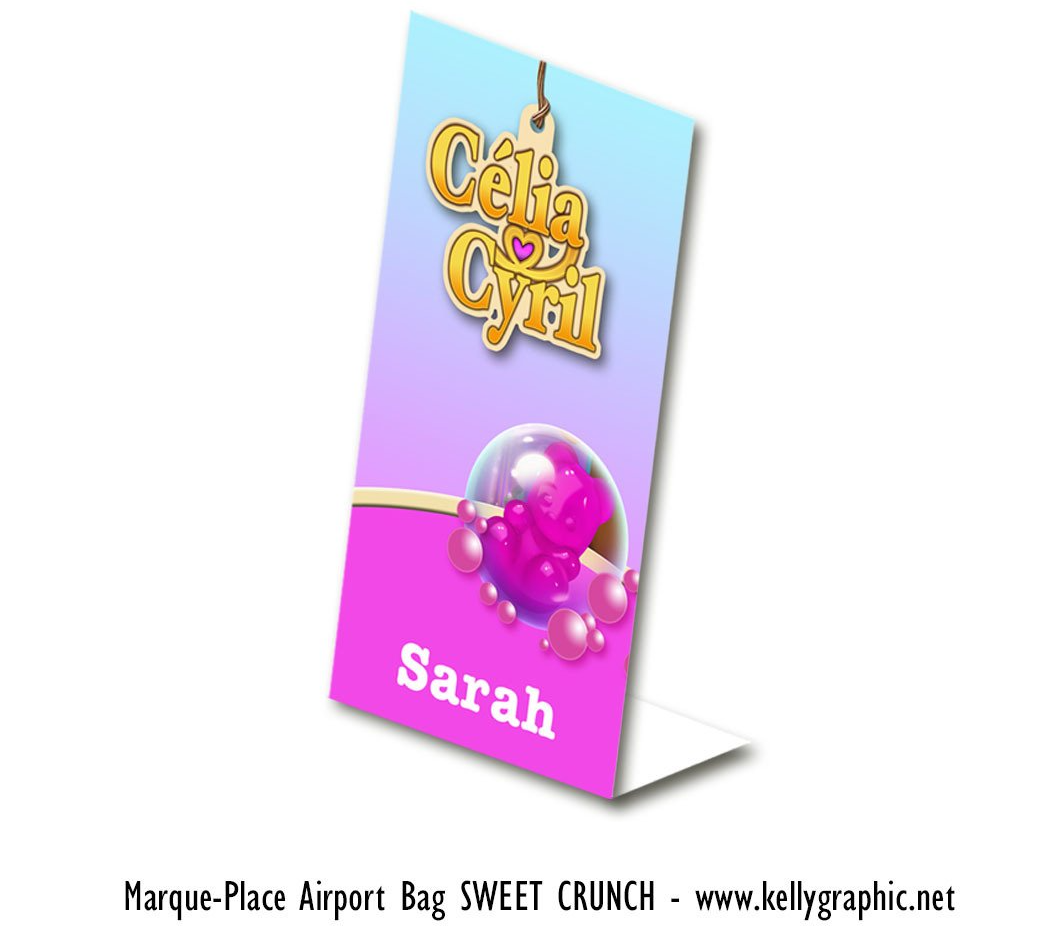 marques places bonbons candy crush Porte noms Mariage bonbons candy crush