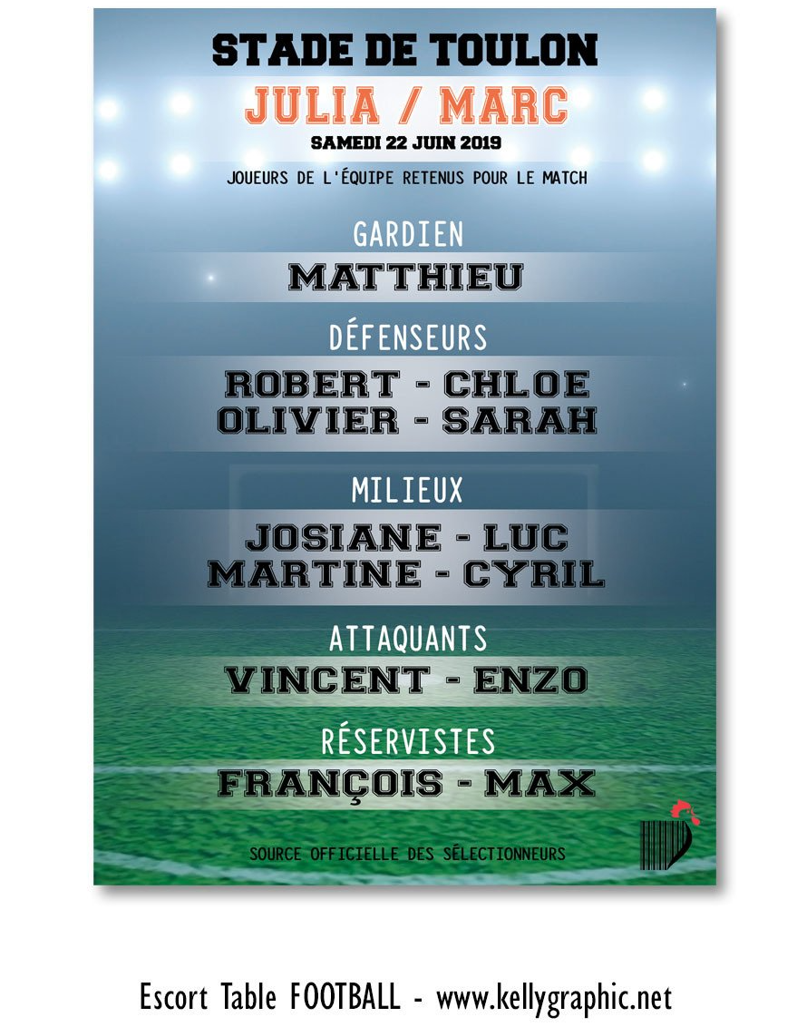 Escort Tables mariage Foot Escort Tables mariage Foot