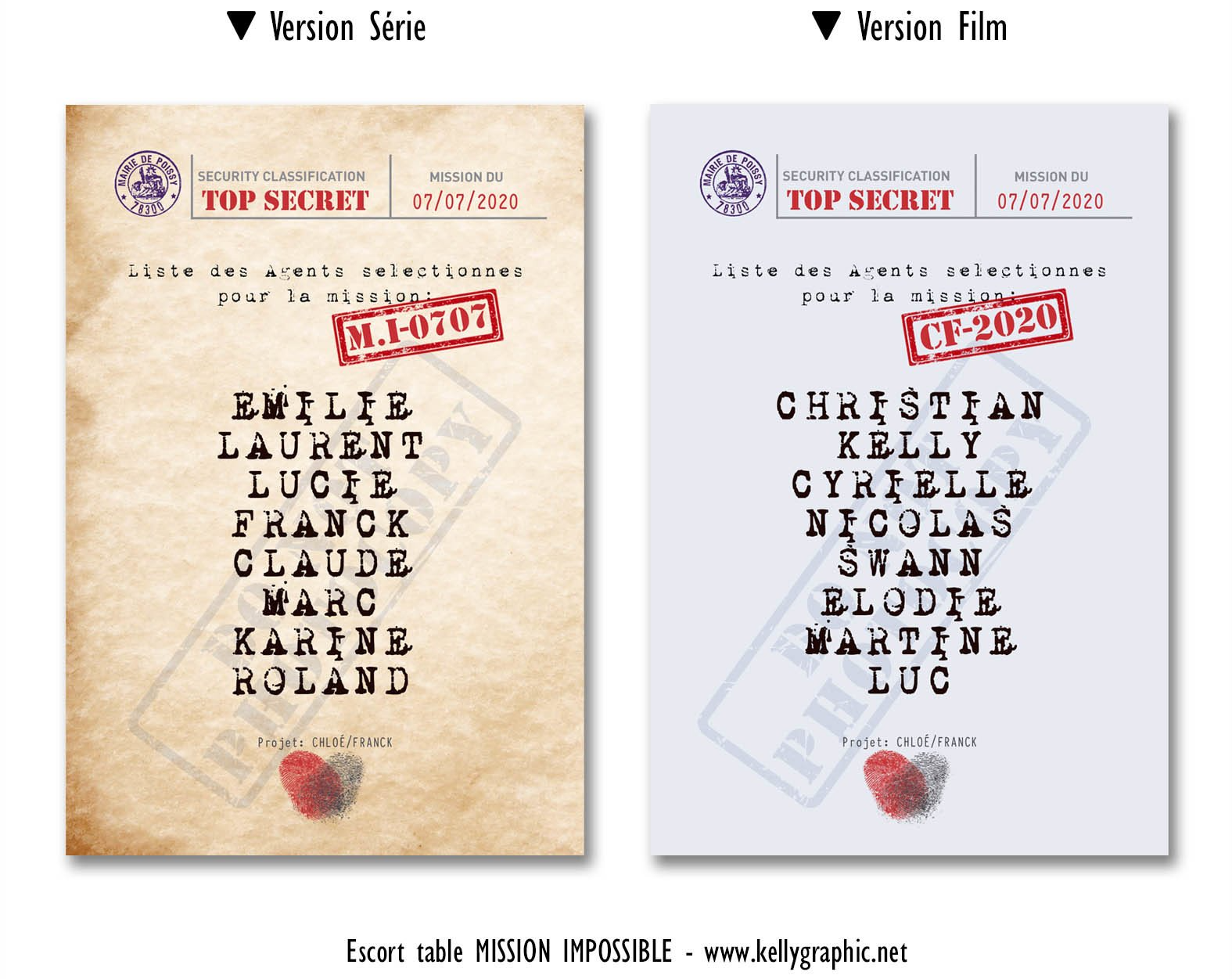 Plan de Tables Mariage Mission Impossible Escort Table Mariage Mission Impossible