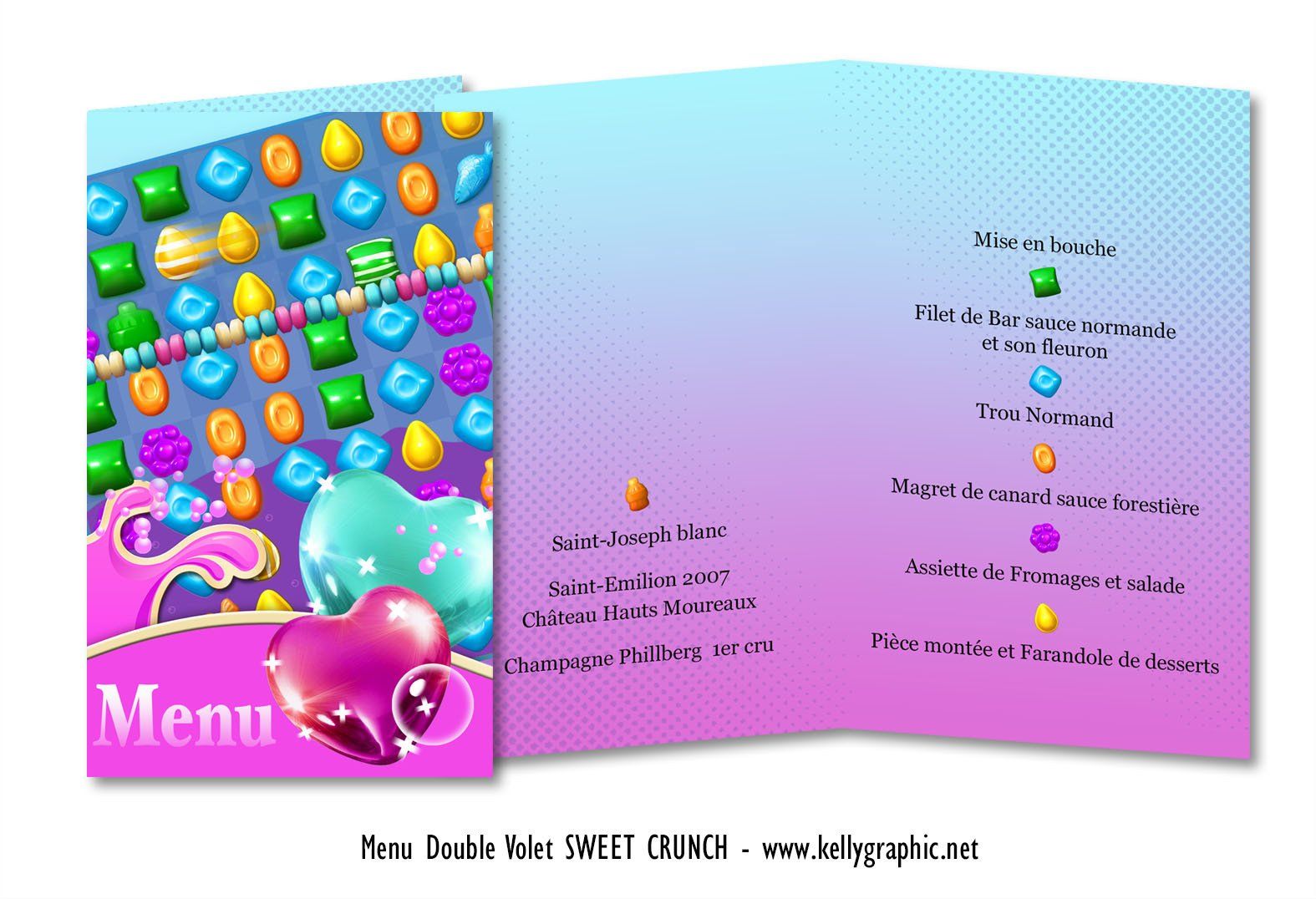 Menu Mariage bonbons candy crush Menu Mariage bonbons candy crush
