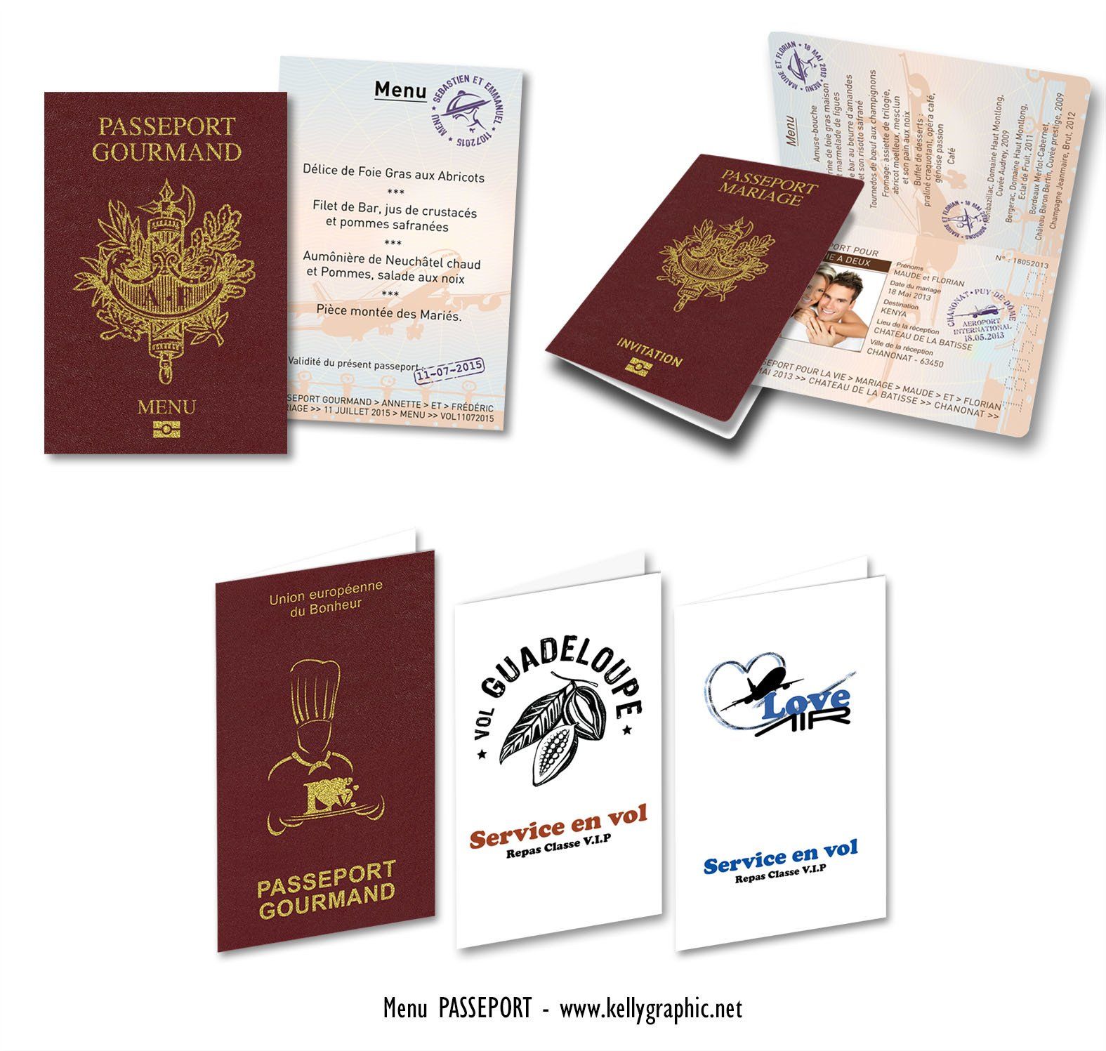 Menu mariage Voyage Menu personnalisés mariage Voyage