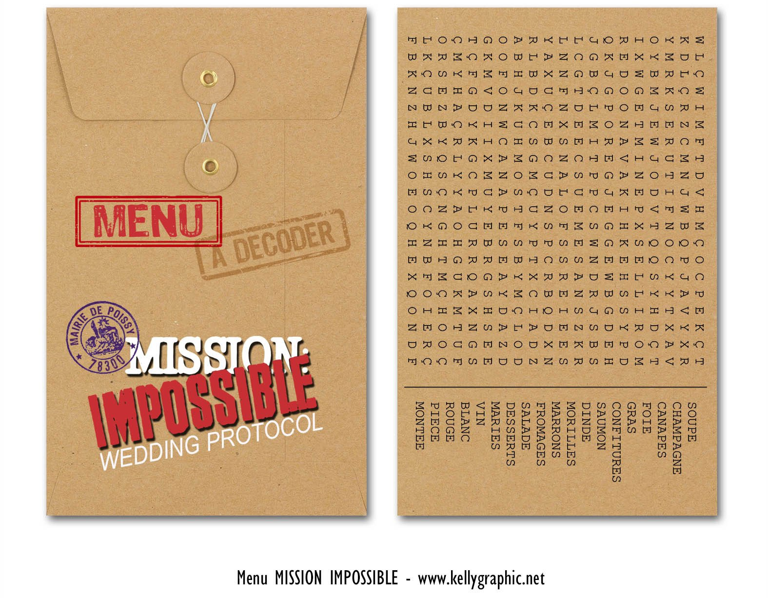 Menus mariage Mission Impossible Menus mariage Mission Impossible