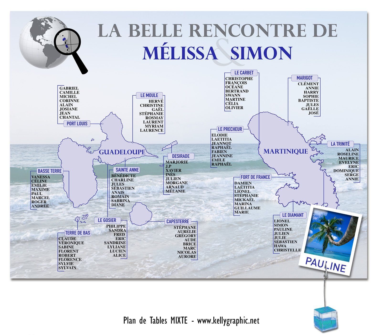 Plan de Table Mariage Guadeloupe, Martinique Plan de Table Mariage Guadeloupe, Martinique