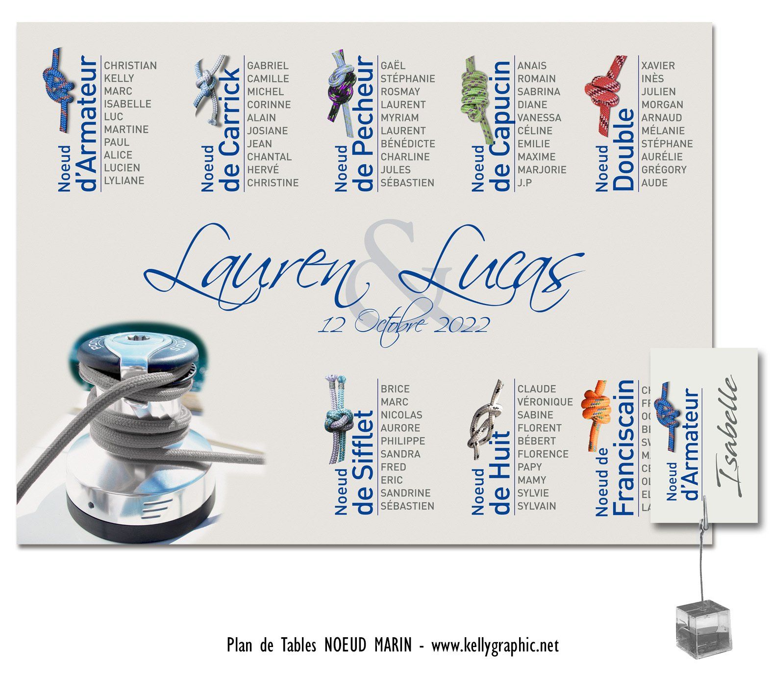 Plan de Table Mariage Bateau noeuds marins Plan de Table Mariage Bateau noeuds marins