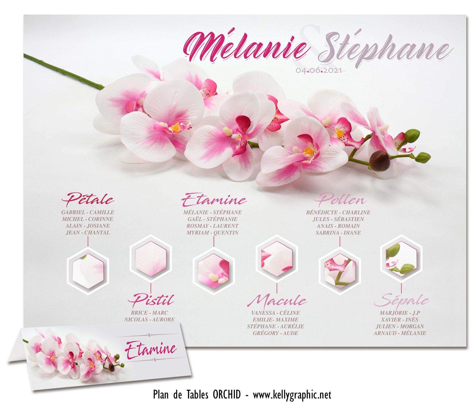 Plan de Table Mariage orchidées Plan de Table Mariage orchidées
