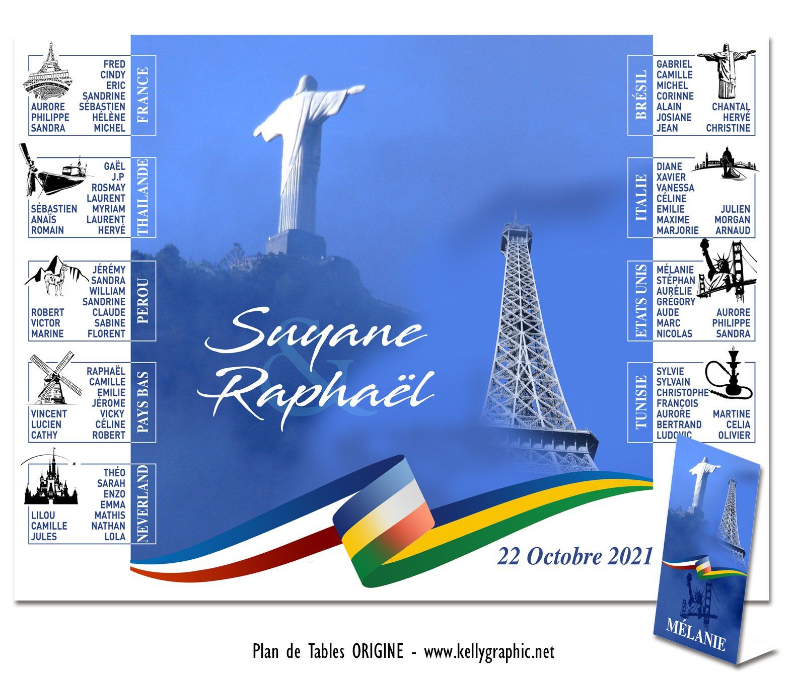 Plan de Table Mariage Christ rédempteur  Rio Plan de Table Mariage Christ rédempteur  Rio