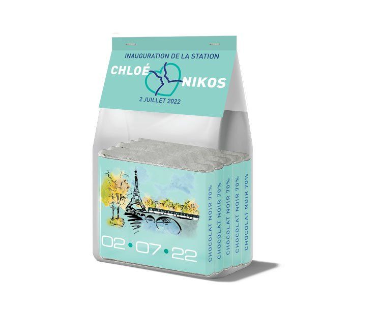 Palets Chocolats personnalisés de mariage Petites quantités Kellygraphic