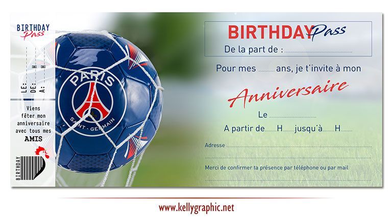 Carte anniversaire foot PSG Carte anniversaire foot psg