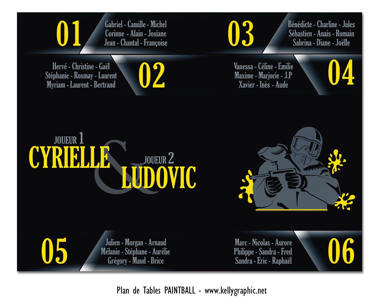 Plan de Table Mariage flashball Plan de Table Mariage paintball