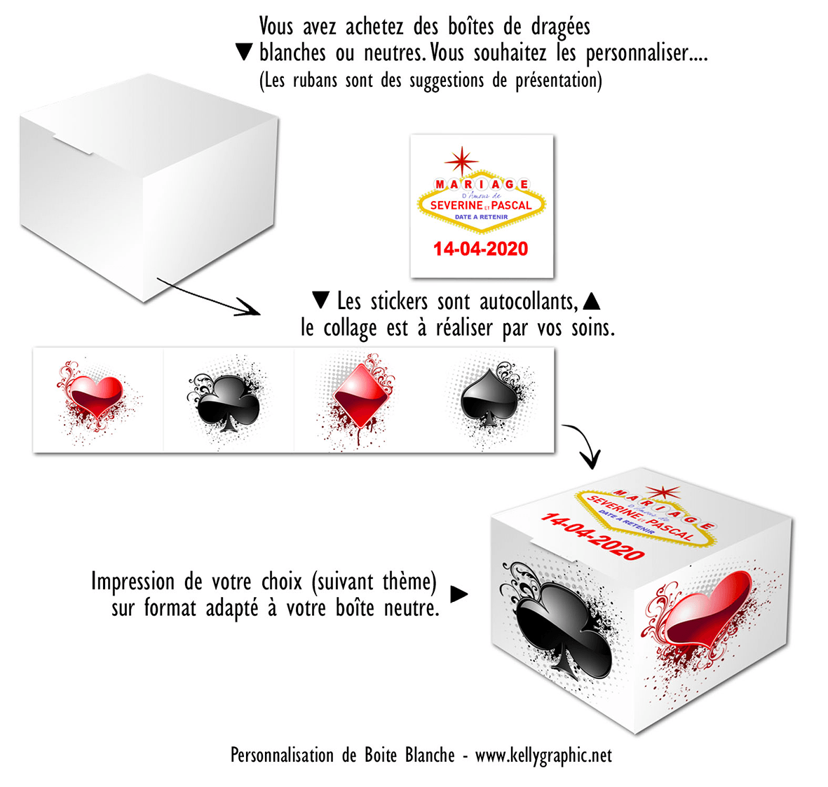 Etiquettes boite de dragées mariage Etiquettes boite de dragées mariage