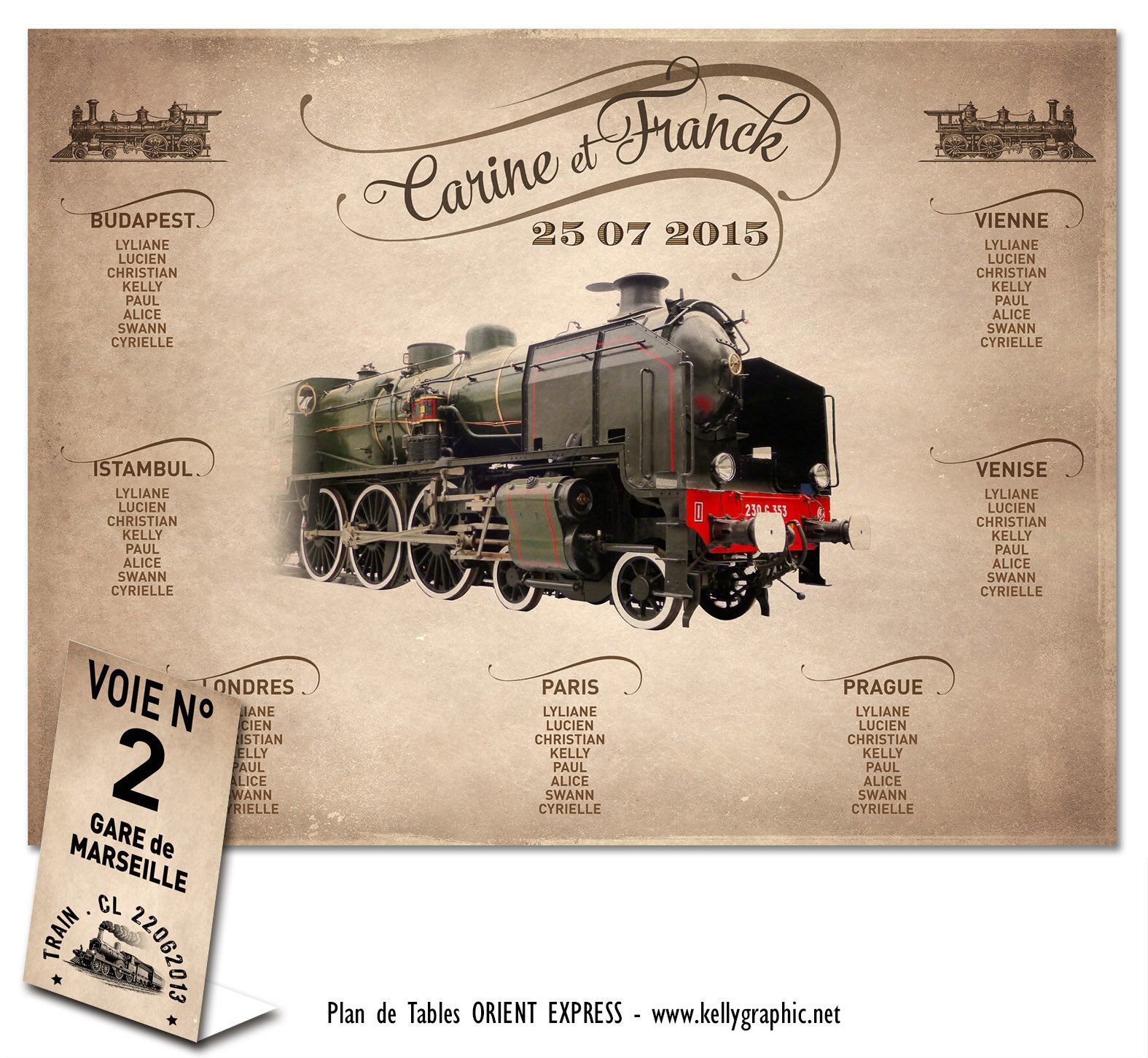 plan de table mariage ORIENT EXPRESS rétro plan de table mariage ORIENT EXPRESS Vintage