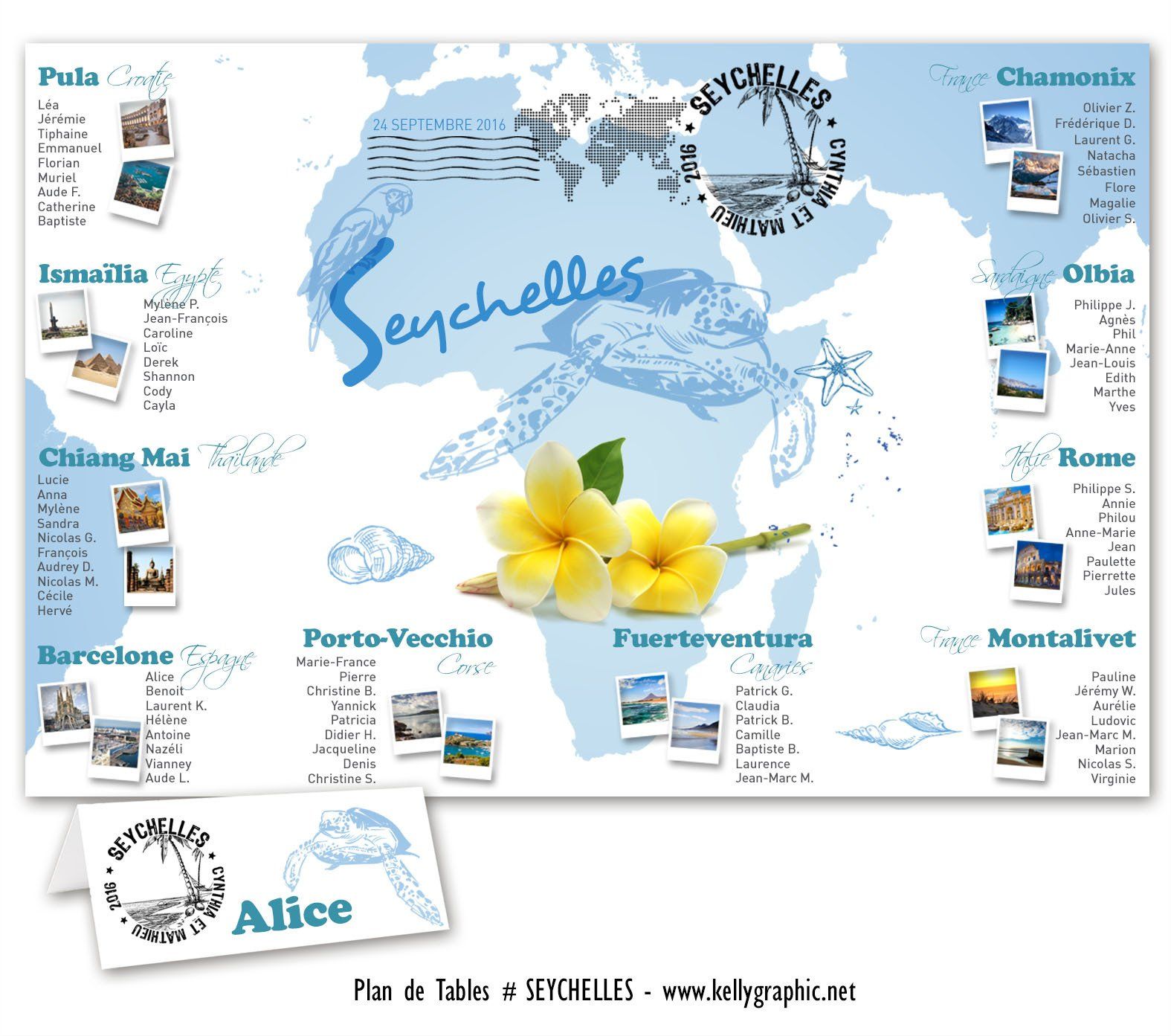 Plan de Table Mariage Seychelles Plan de Table Mariage Seychelles