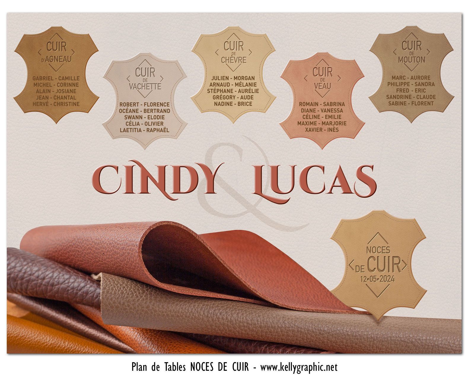 plan de tables Noces de mariage cuir Noces de mariage 2 ans cuir