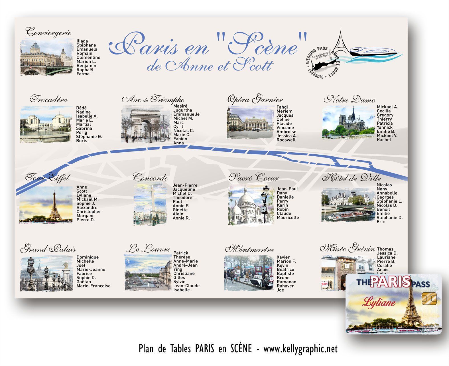 plan de tables mariage Monuments de Paris plan de tables mariage Monuments de Paris