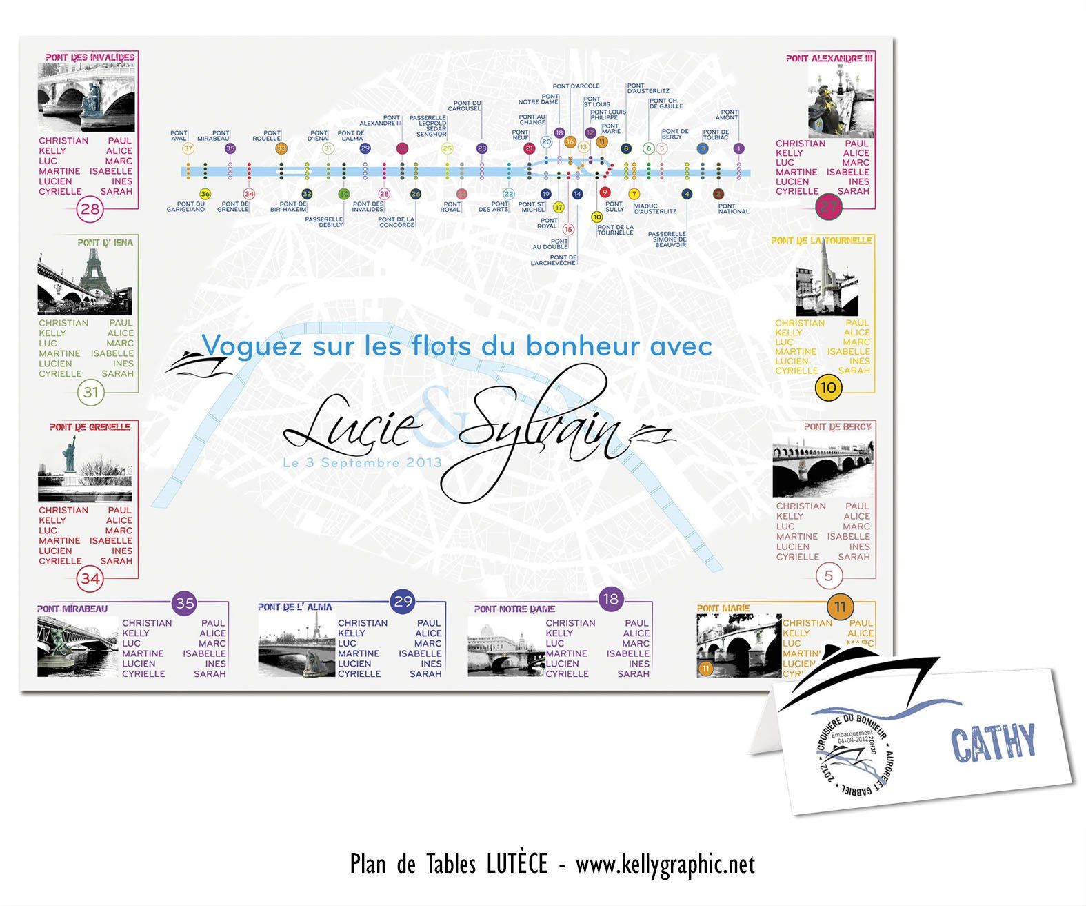 plan de tables mariage Seine ponts parisiens plan de tables mariage Seine ponts parisiens