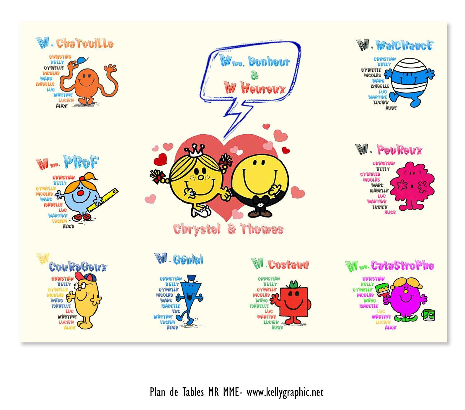 Plan de Table Mariage, monsieur madame Plan de Table Mariage, monsieur madame