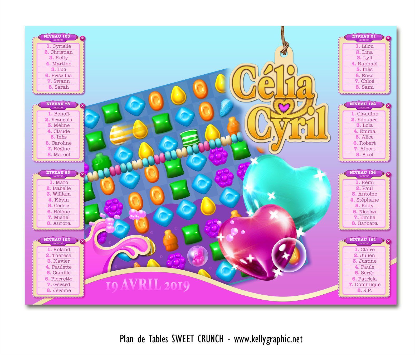 Plan de Table Mariage Candy crush