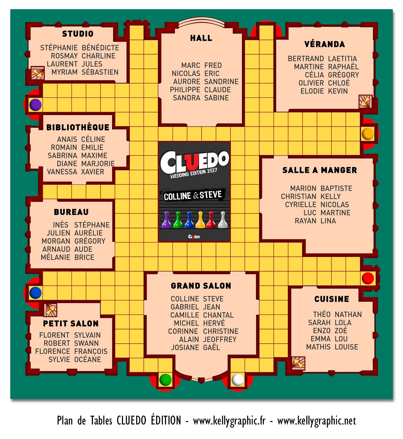 Plan de Table Mariage Jeux Cluedo Plan de Table Mariage Jeux Cluedo