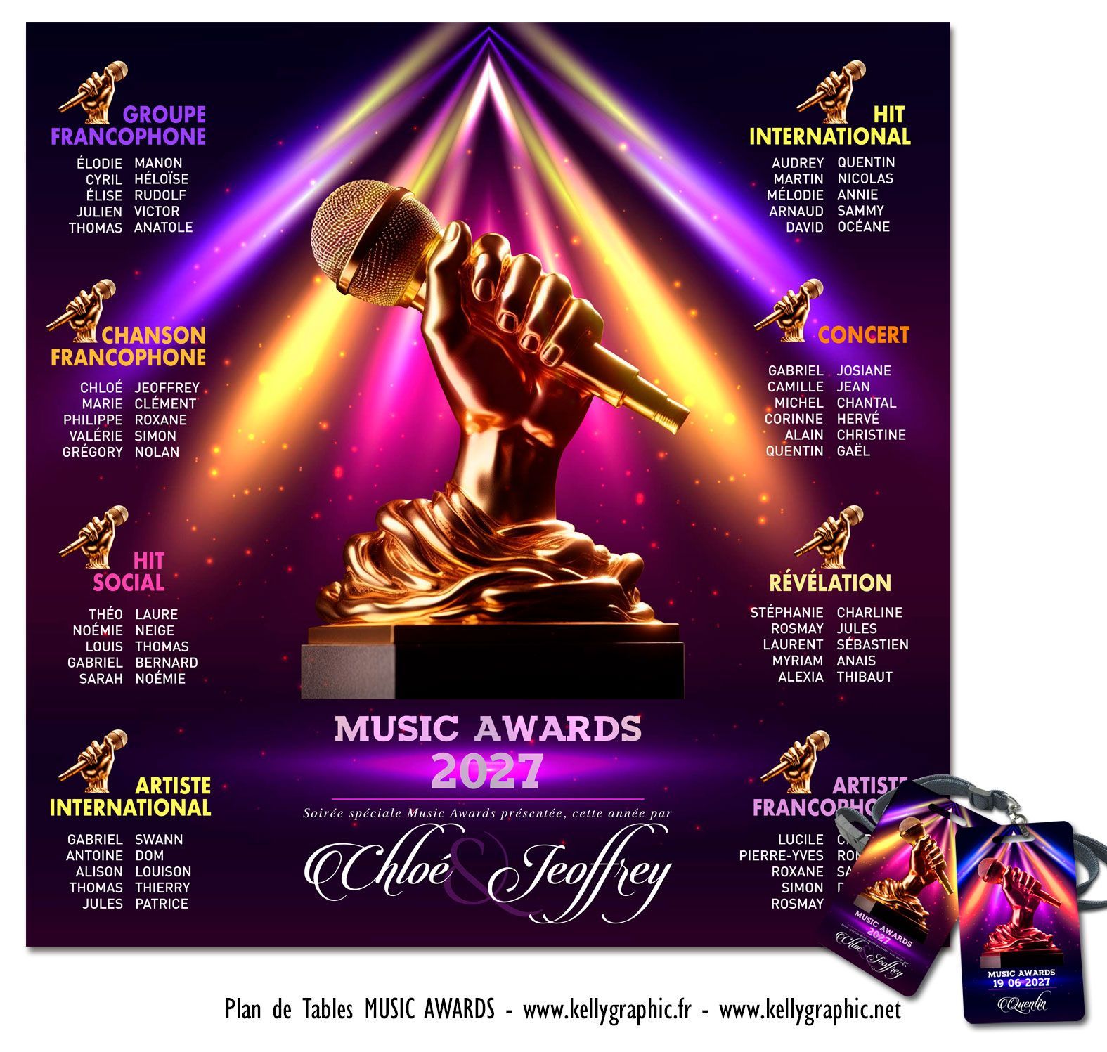 Plan de Table Mariage Music Awards concert Plan de Table Mariage Music Awards concert