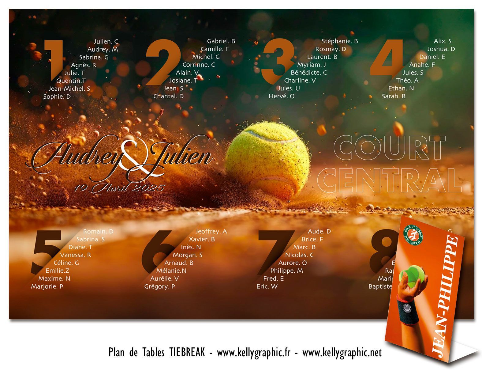 Plan de Table Mariage Tennis court Plan de Table Mariage Tennis court