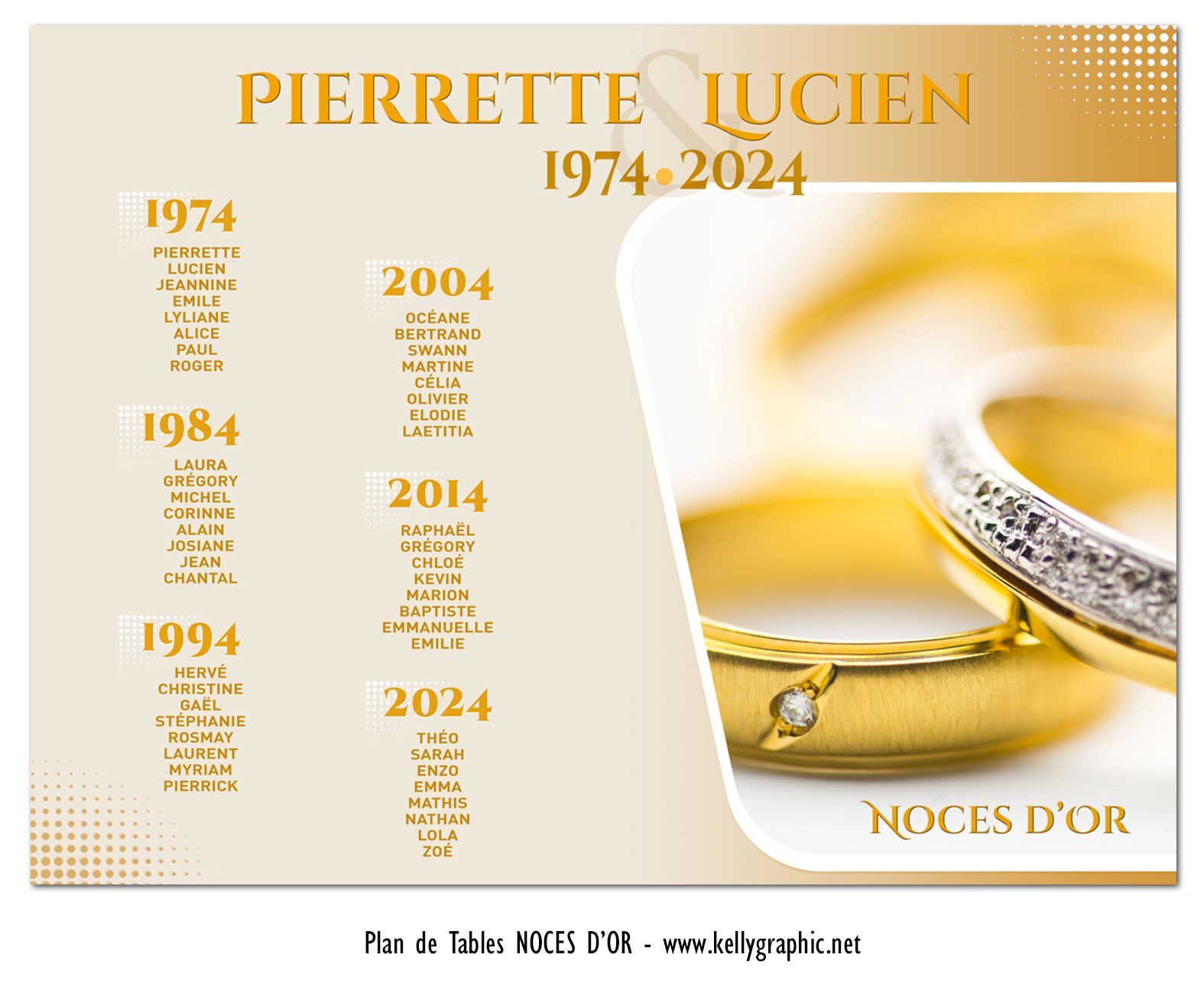 Noces de mariage 50 ans or Noces de mariage 50 ans or