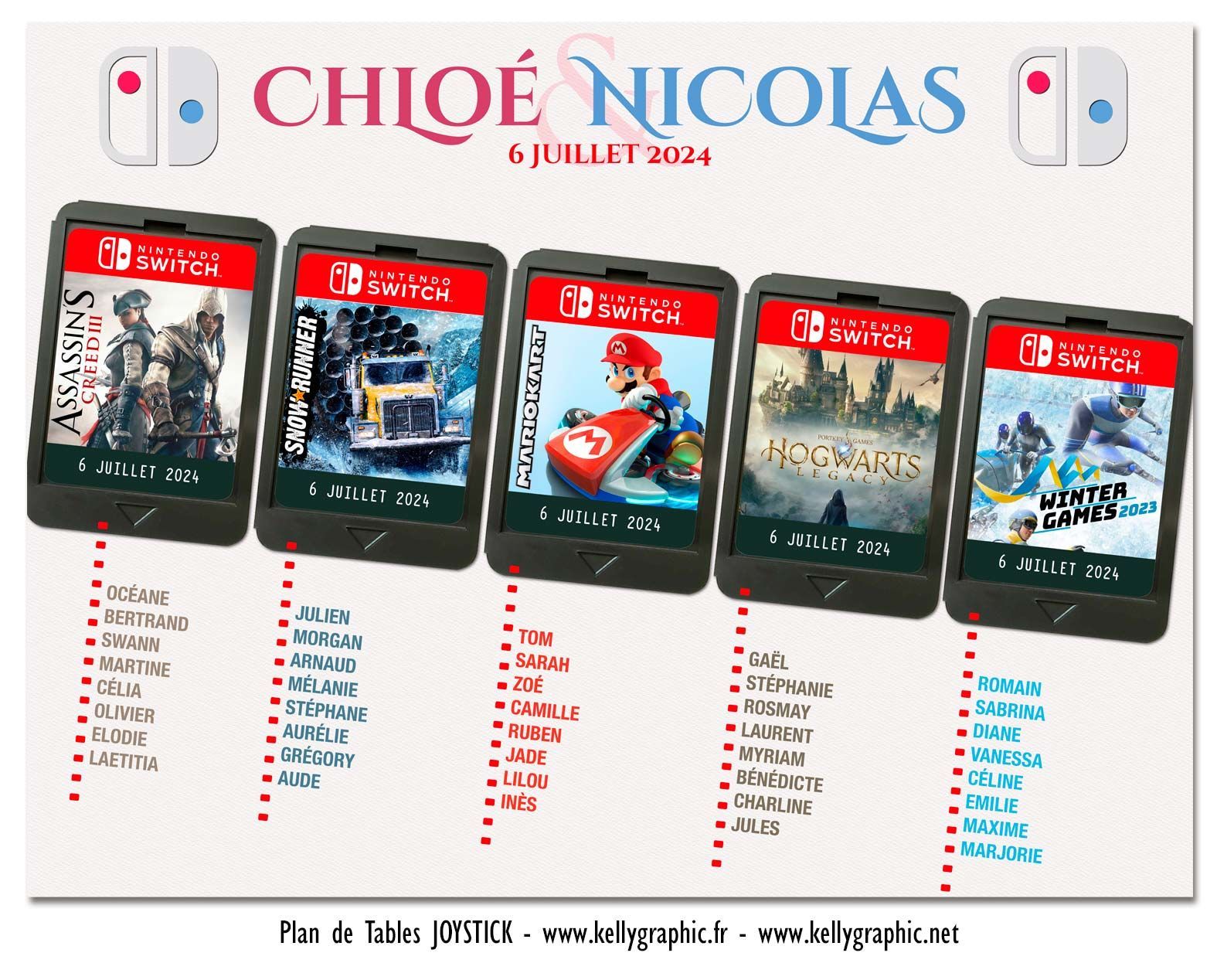 Plan de Table Mariage Switch Jeux Vidéo Plan de Table Mariage Switch Jeux Vidéo