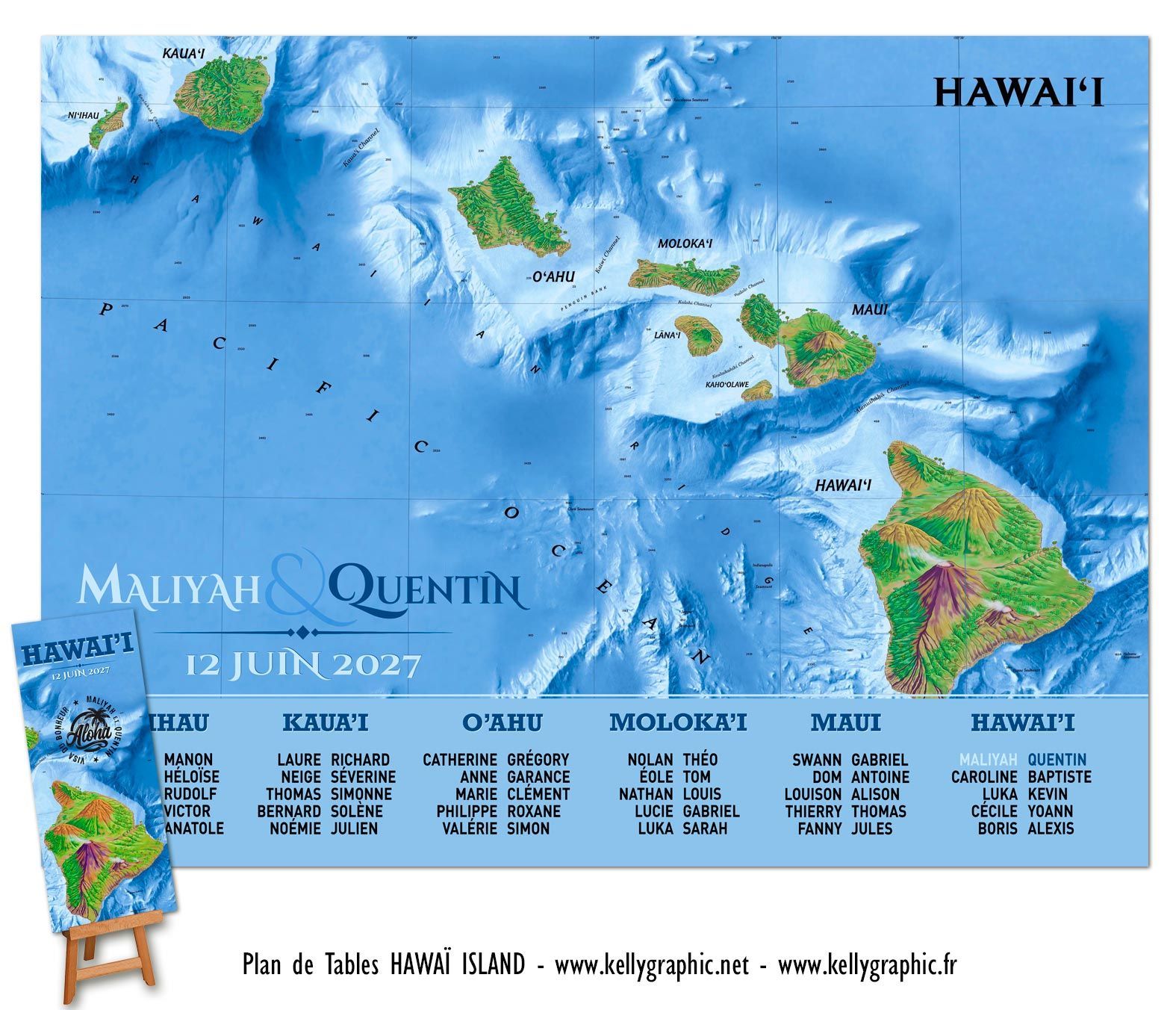 Plan de Tables Mariage Voyage Hawai Plan de Tables Mariage Voyage Hawai
