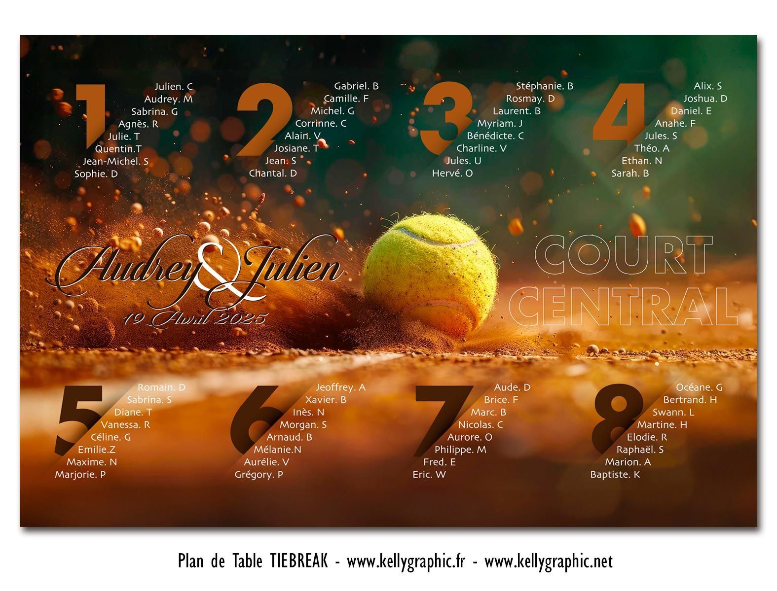 Plan de Tables Mariage Tennis Plan de Tables Mariage Tennis