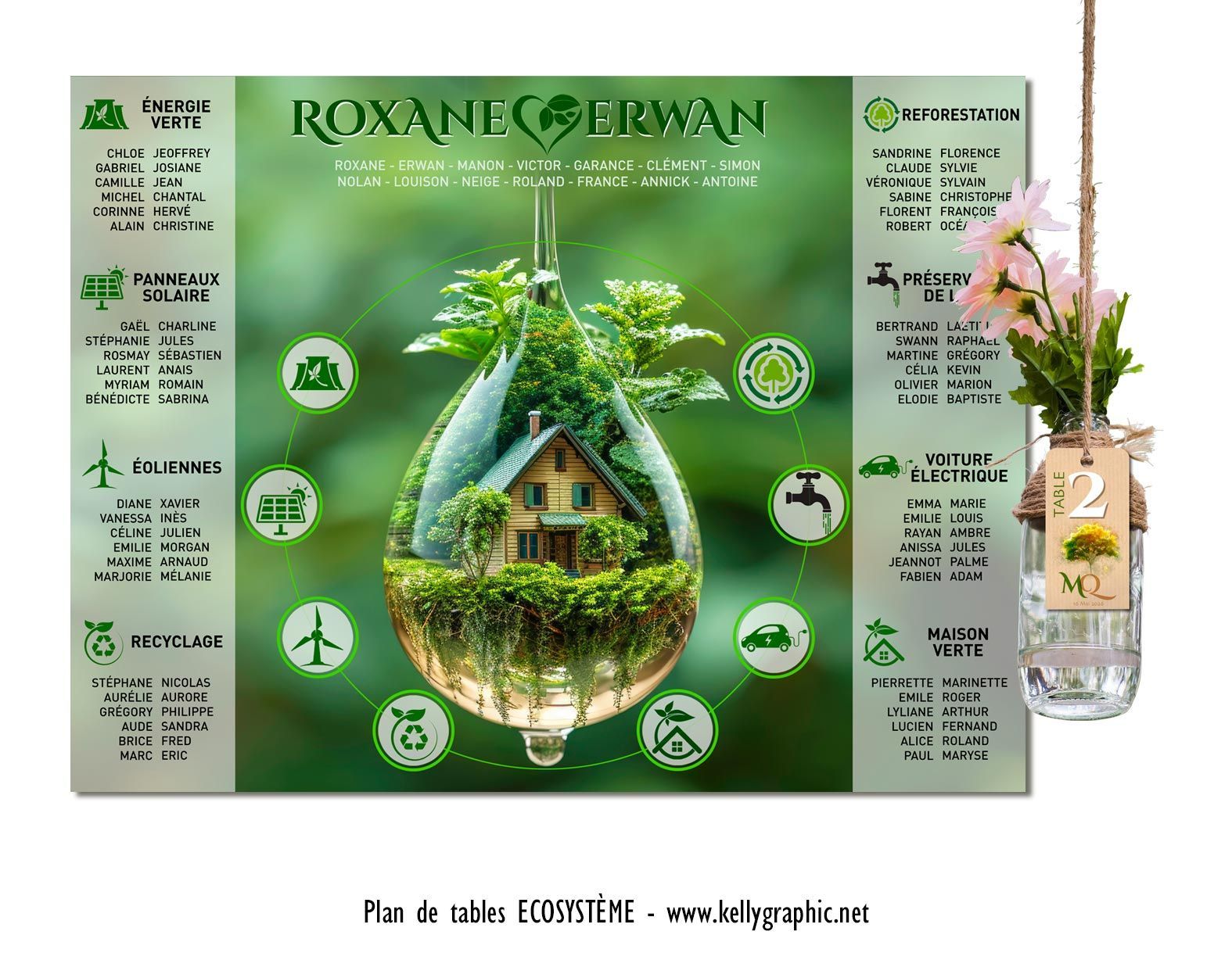 Plan de Tables mariage écologie Green Plan de Tables mariage écologie Green