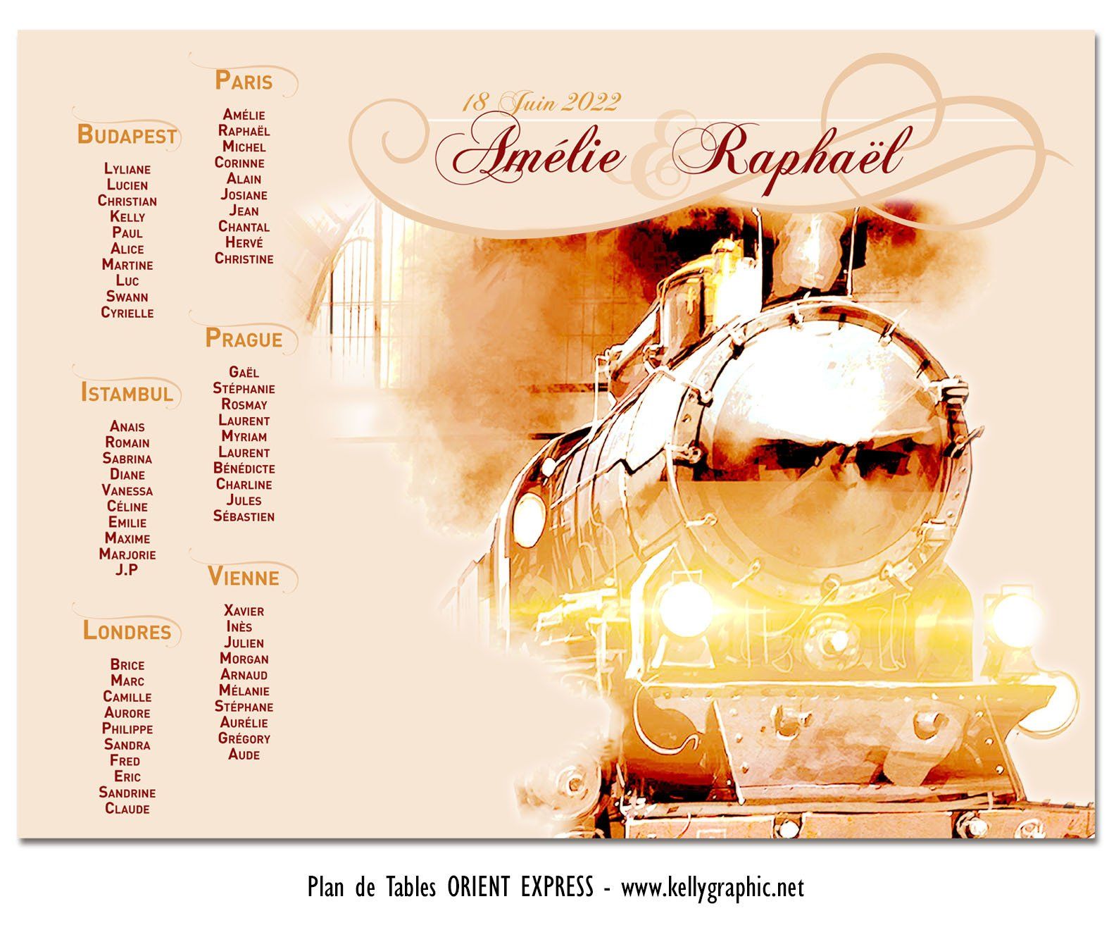 Plan de Table Mariage Orient Express Plan de Table Mariage Orient Express