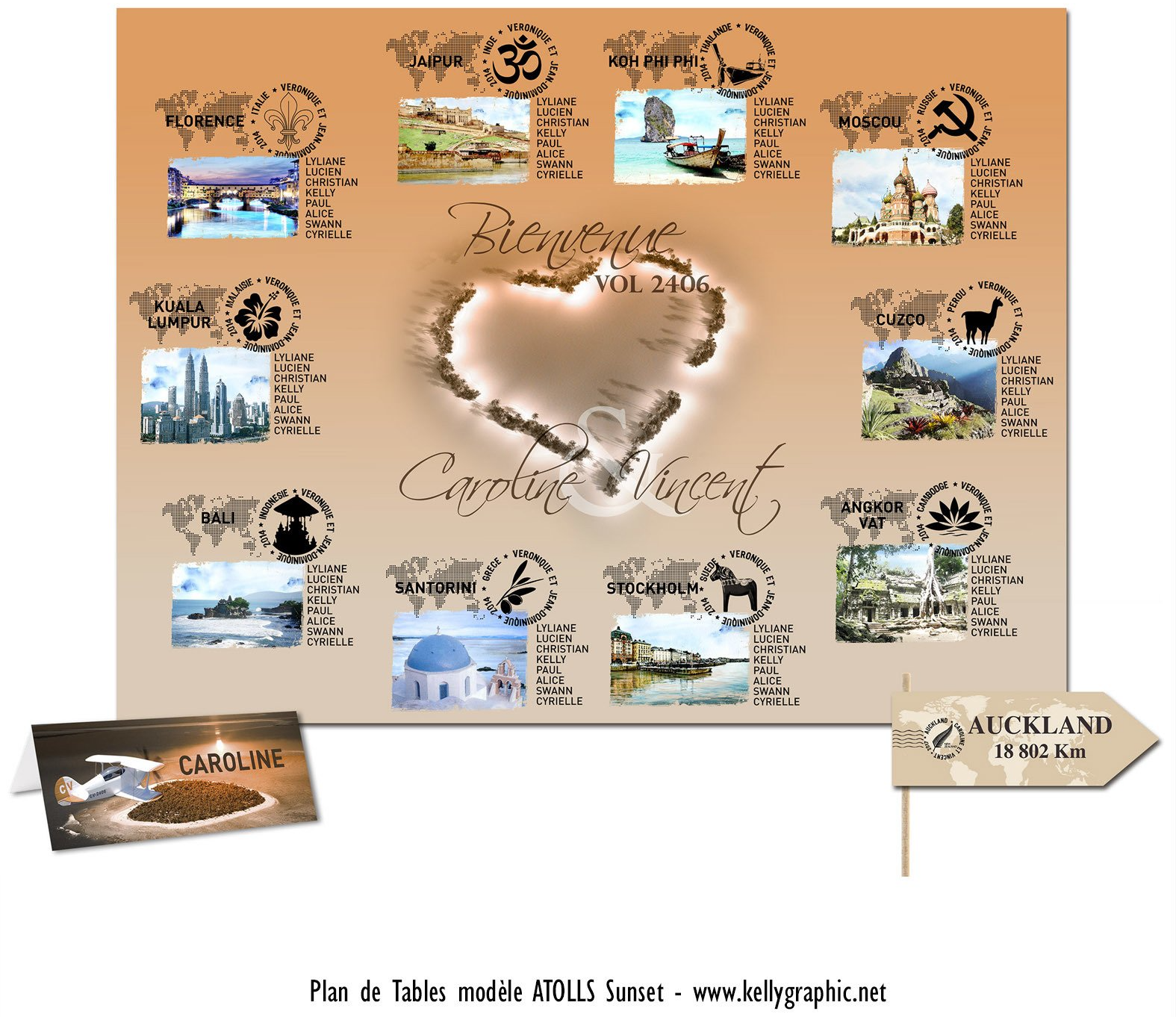 plan de tables voyage - ile coeur vintage plan de tables voyage - ile coeur vintage