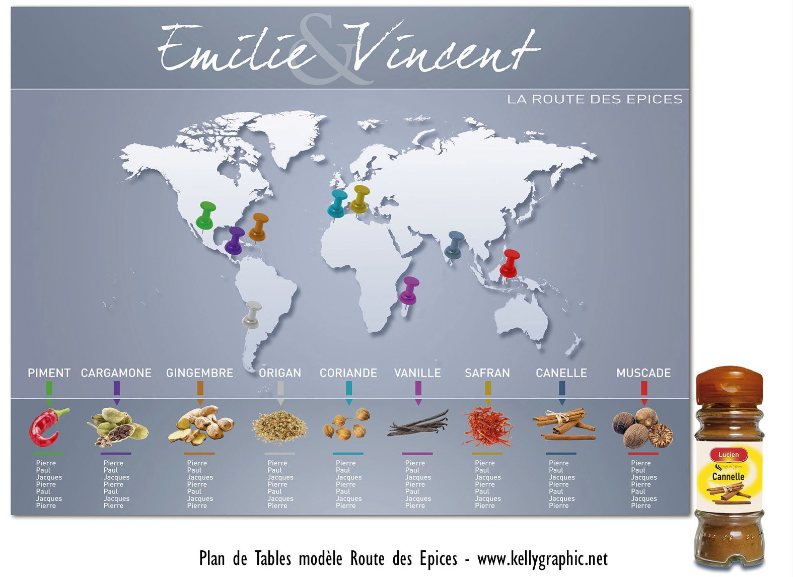 plan de table mariage - route des épices plan de table mariage - route des épices