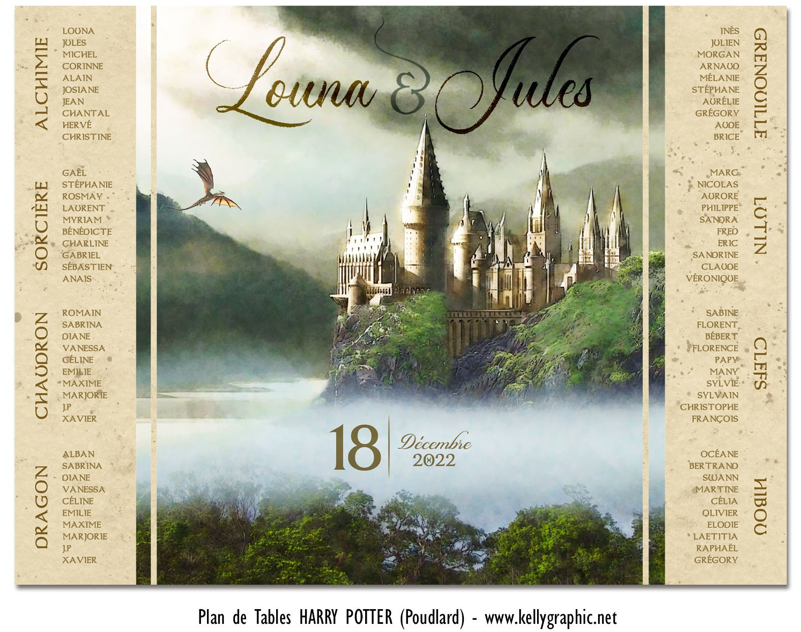 Plan de Table Mariage Harry Potter Plan de Table Mariage Harry Potter