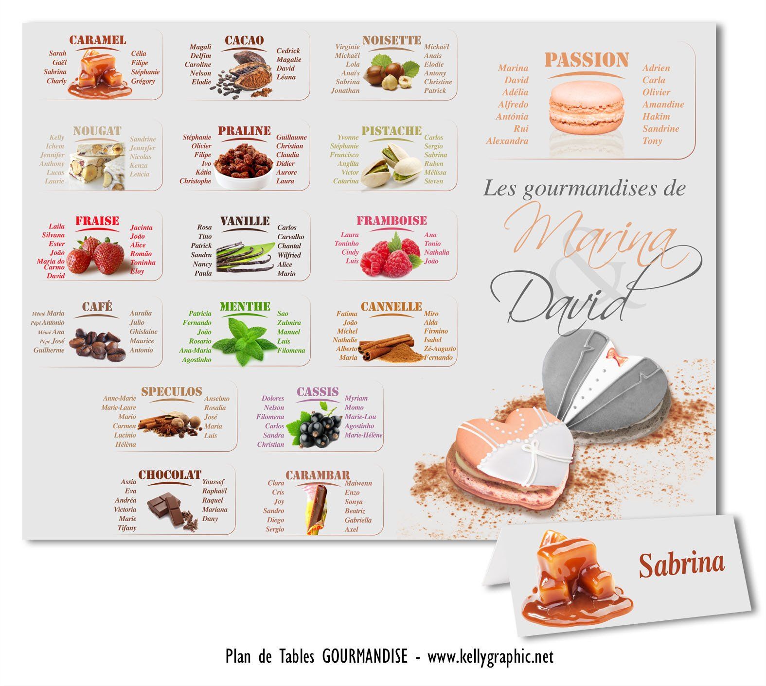 Plan de Table Mariage, Coeur Macarons Plan de Table Mariage, Coeur Macarons