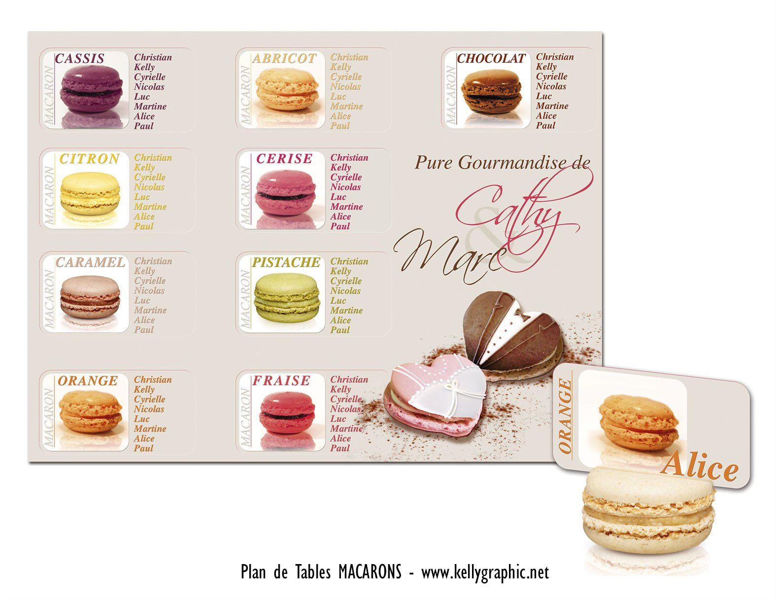 Plan de Table Mariage, Coeur Macarons Plan de Table Mariage, Coeur Macarons
