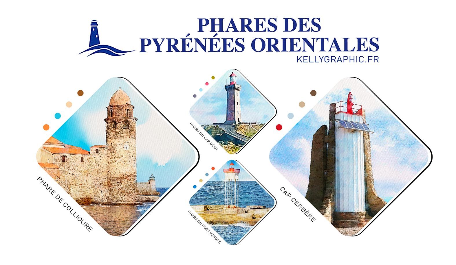 Aquarelle Phares Faire-part Mariage PHARES Pyrénées Orientales Aquarelle Phares Faire-part Mariage PHARES Pyrénées Orientales