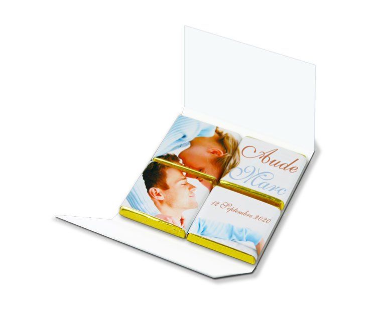 Palets Chocolats personnalisés de mariage Petites quantités Kellygraphic