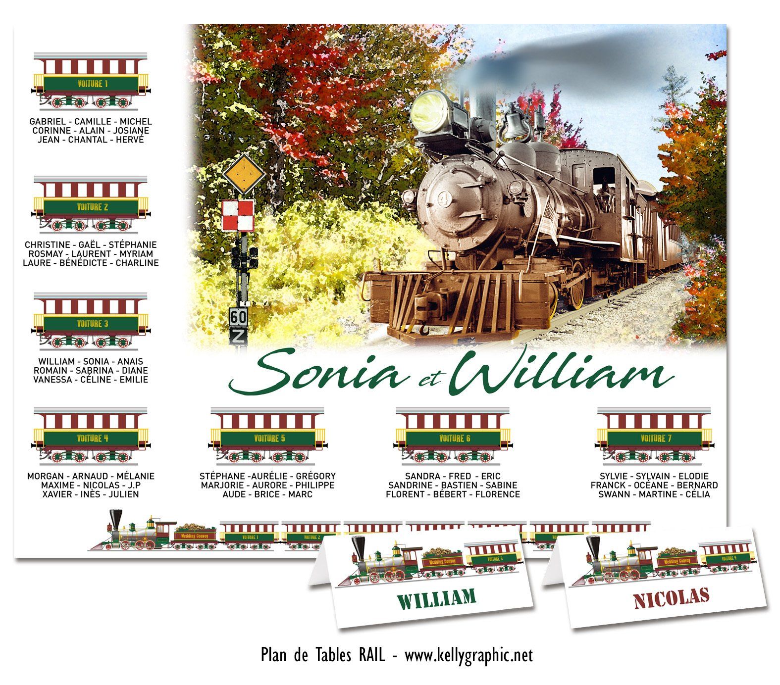 Plan de Table Rétro Train vapeur Plan de Table Rétro Train vapeur