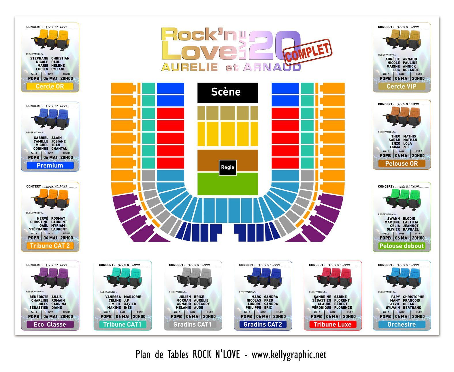 Plan de Table Mariage Salle de concert musique Plan de Table Mariage Salle de concert musique