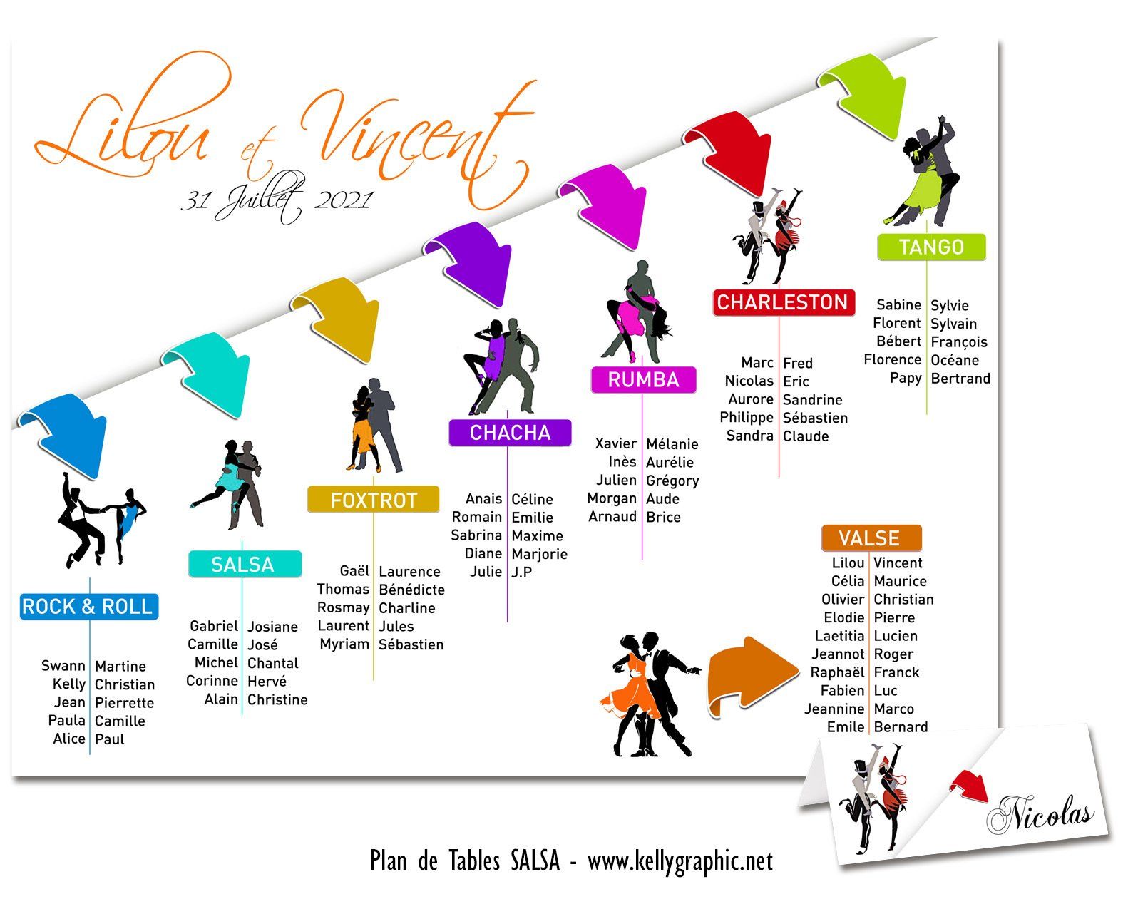 Plan de Table Mariage musique danse salon Plan de Table Mariage danse salon