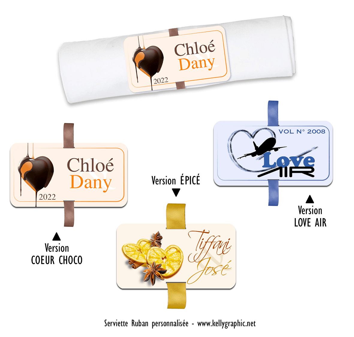 serviettes ruban personnalisé mariage serviettes ruban personnalisé mariage