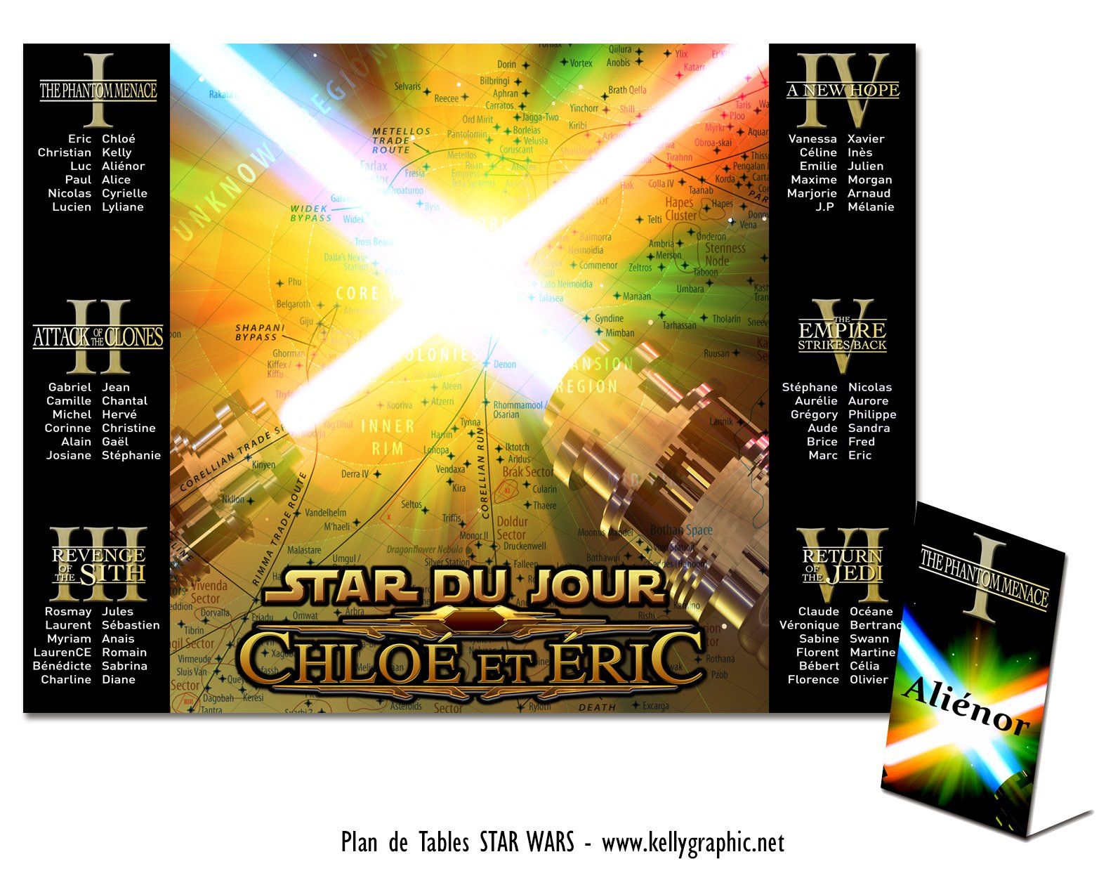 Plan de Table Mariage Star Wars Plan de Table Mariage Star Wars