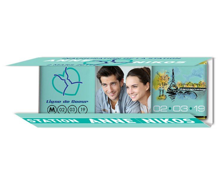 Palets Chocolats personnalisés de mariage Petites quantités Kellygraphic