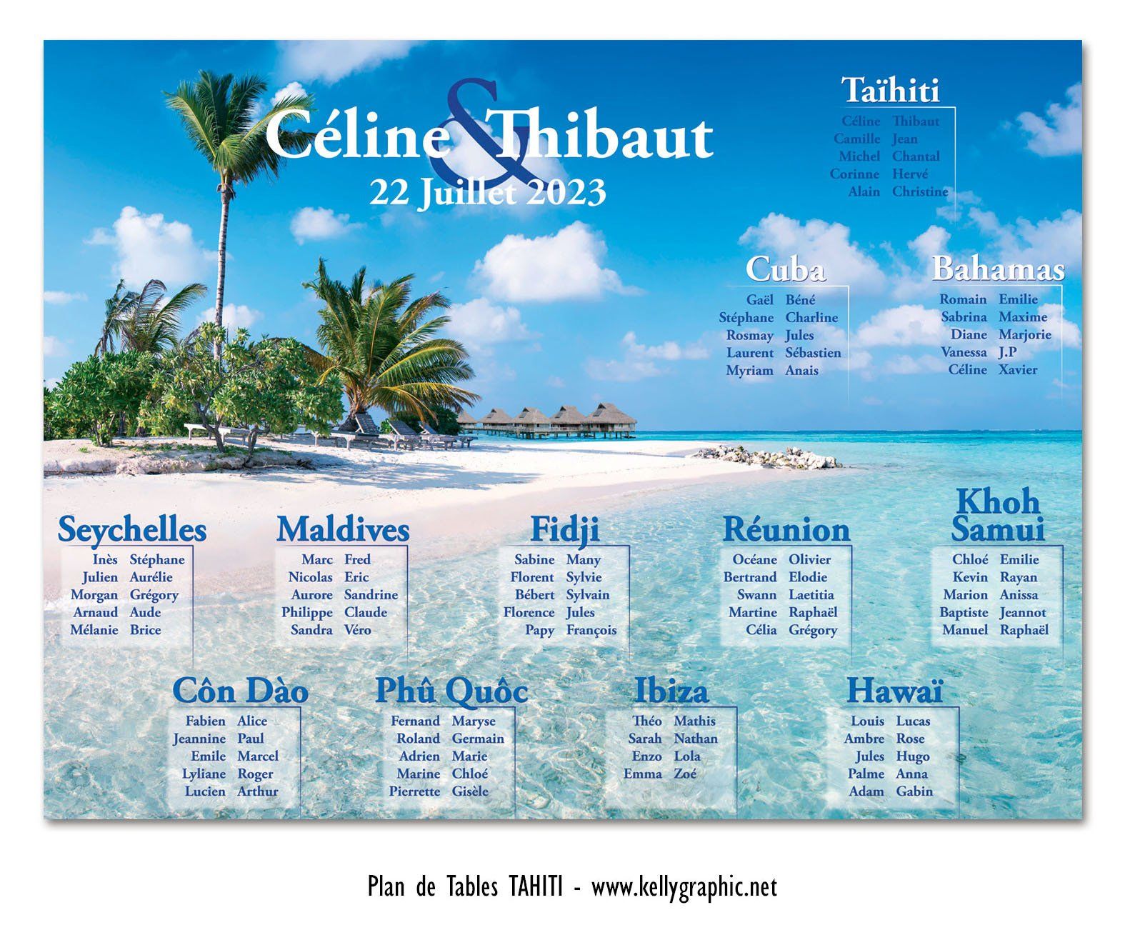 Plan de Tables Mariage Voyage Tahiti Plan de Tables Mariage Voyage Tahiti
