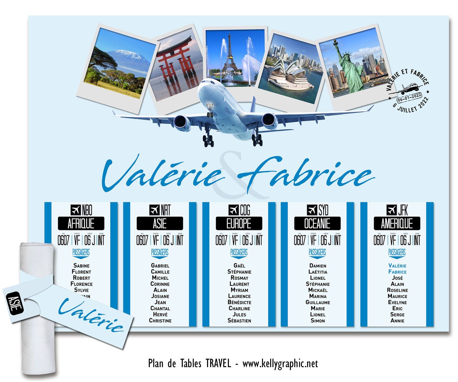 Plan de Table Mariage Aéroport voyage