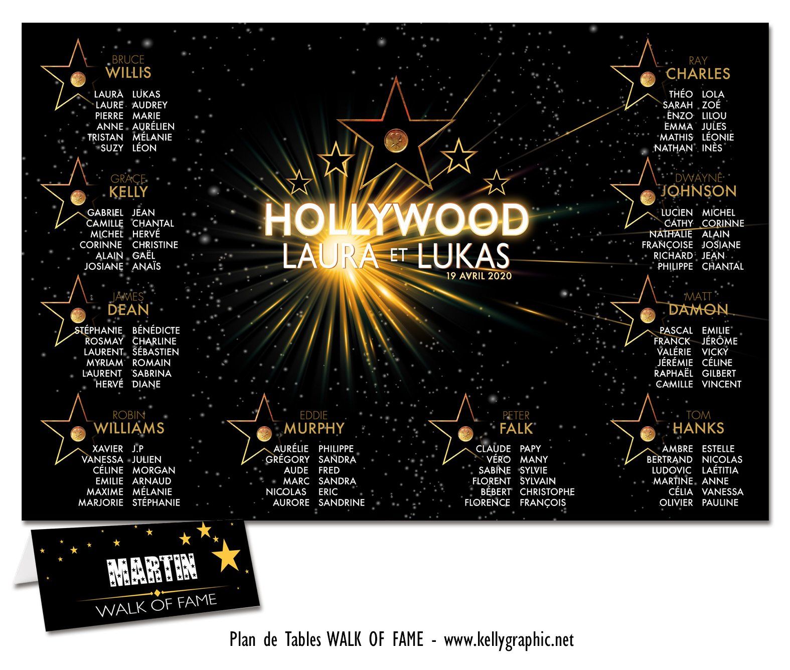 Plan de Table Mariage Walk of Fame Plan de Table Mariage Walk of Fame
