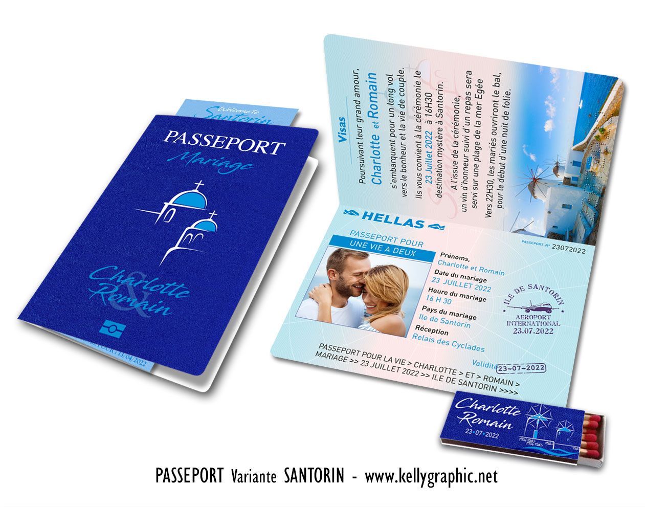 Faire-part mariage, Passeport Grèce